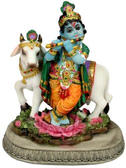 Krishna with Cow 5"